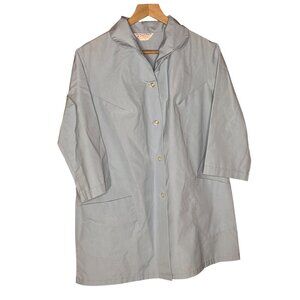 Vintage Blue Fashion Seal Uniforms Womens Coat Smock  Medium